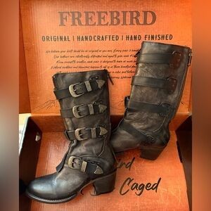Freebird Notorious Women's Dark Blue Leather Boots size 9
